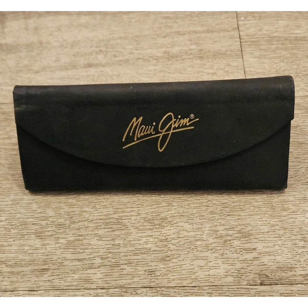 MAUI JIM Black Trifold Case for Sunglasses Case Only Eyeglasses Gold Logo